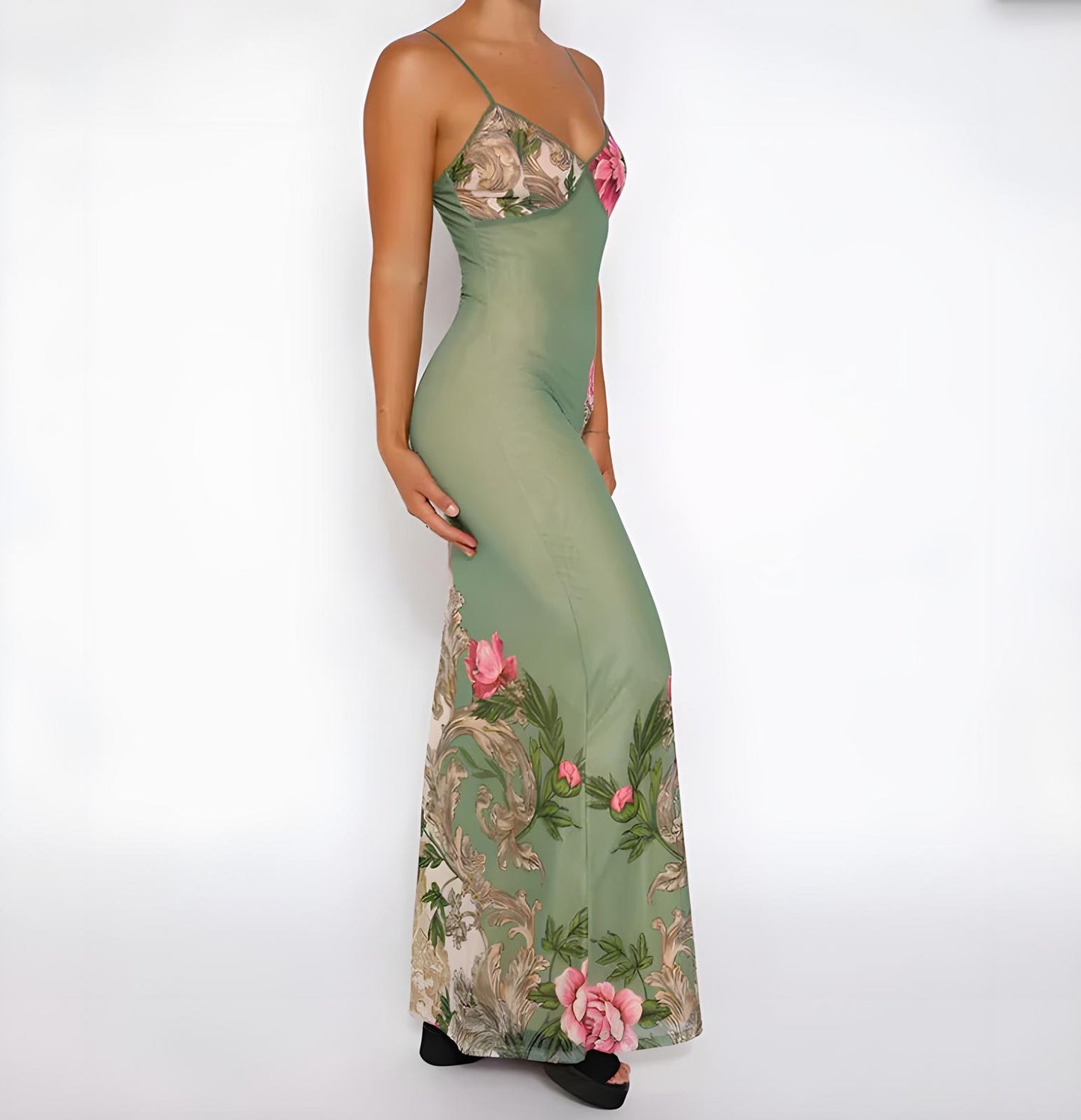 Sleeveless Floral Maxi Dress