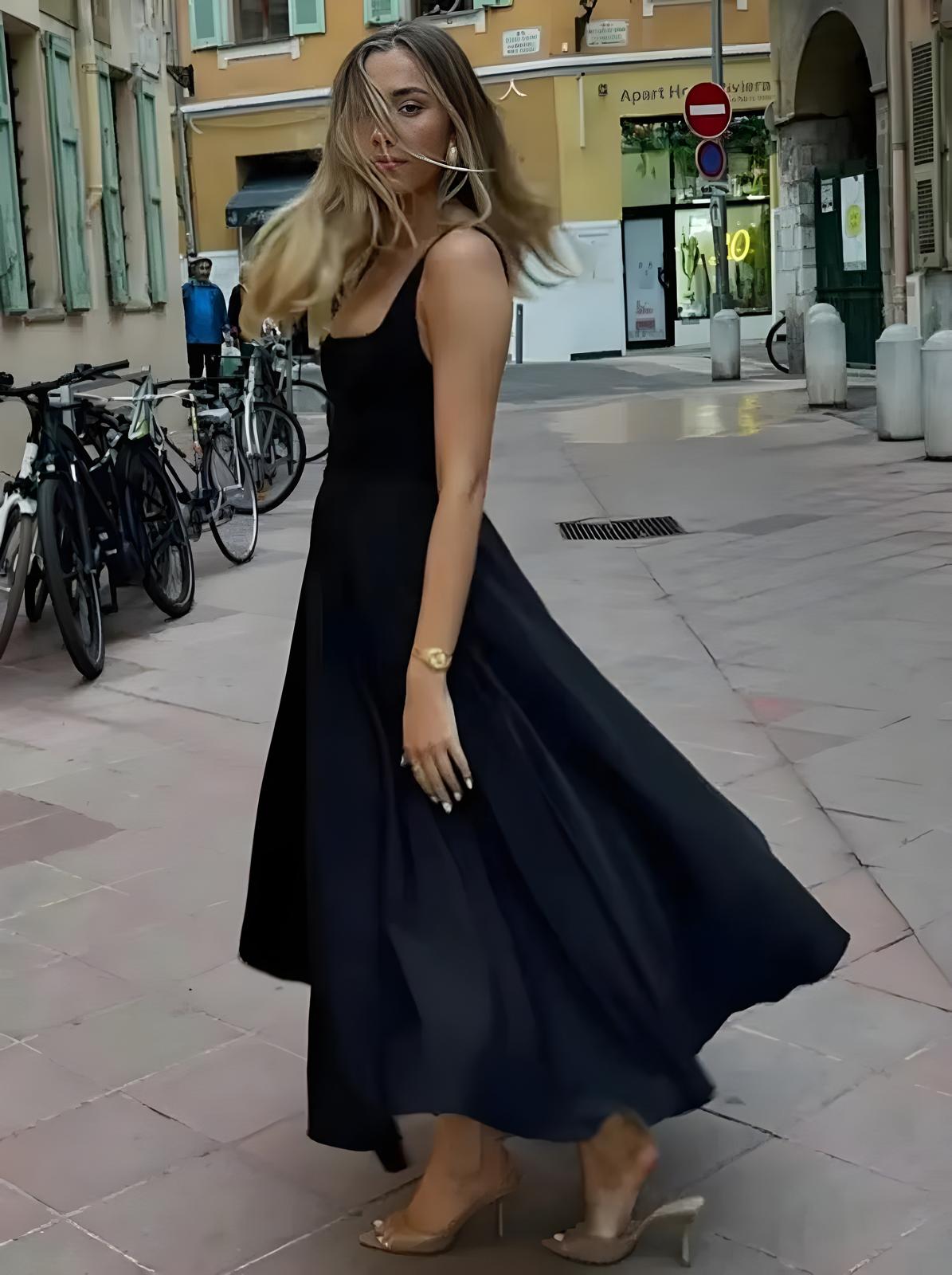 Elegant Square Neck Maxi Dress